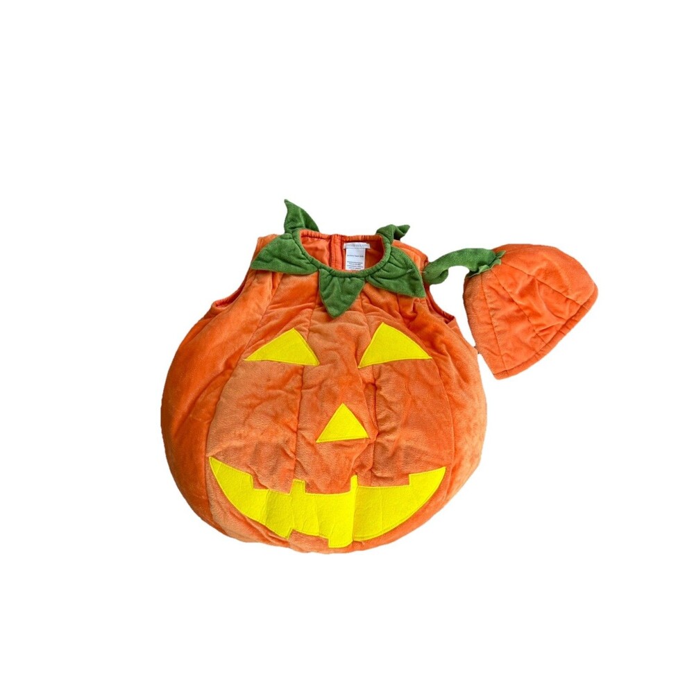 Pottery Barn Halloween Glow Pumpkin Toddler Costume 4-6 Jack O Lantern 2pc